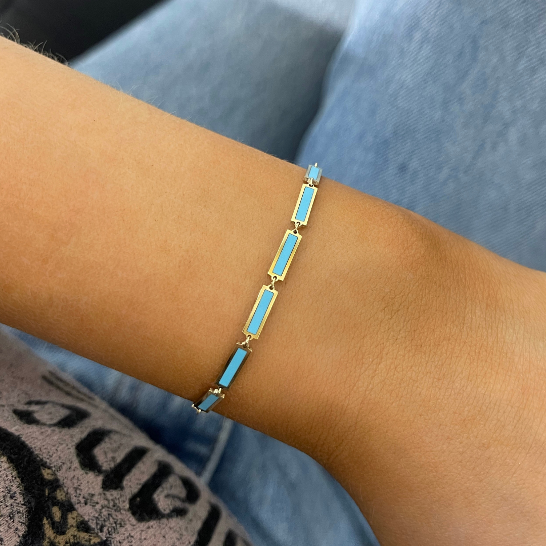 Turquoise Station Bar Bracelet
