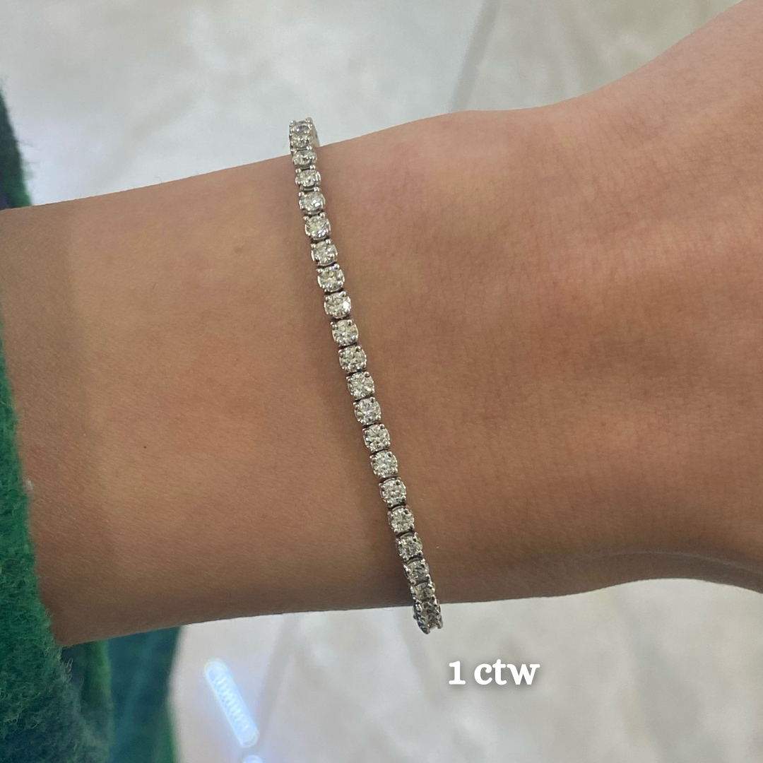 Ximena Halfway Diamond Tennis Bracelet with Lobster Closure 1.00 ctw