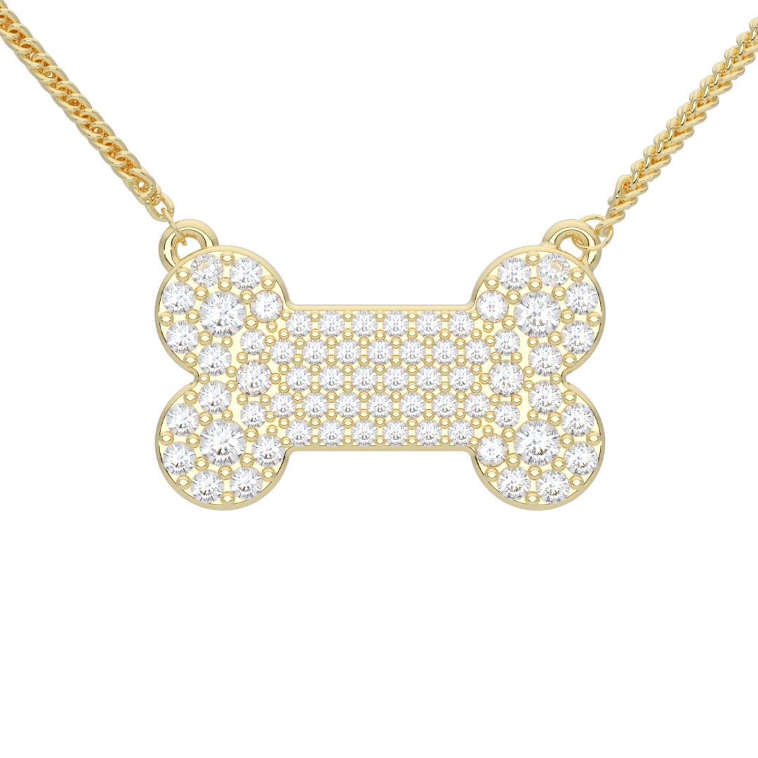 Remi Pave Diamond Dog Bone Necklace or Bracelet