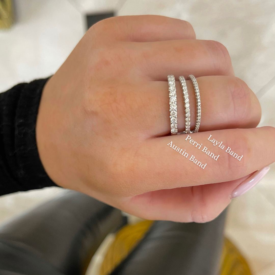 Austin Large Common Prong Diamond Band + Perri Band + Layla Band