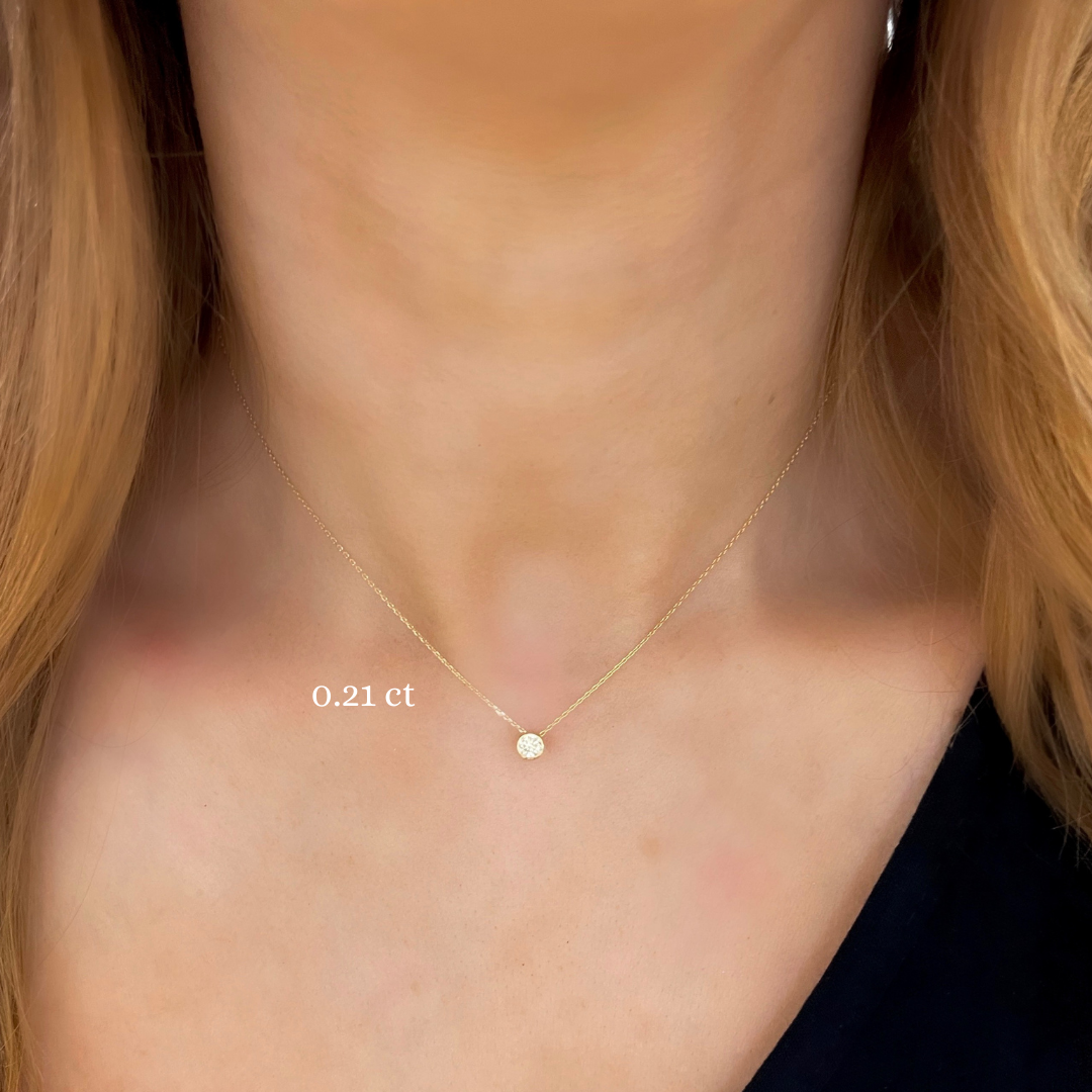 Single Diamond Bezel Necklace
