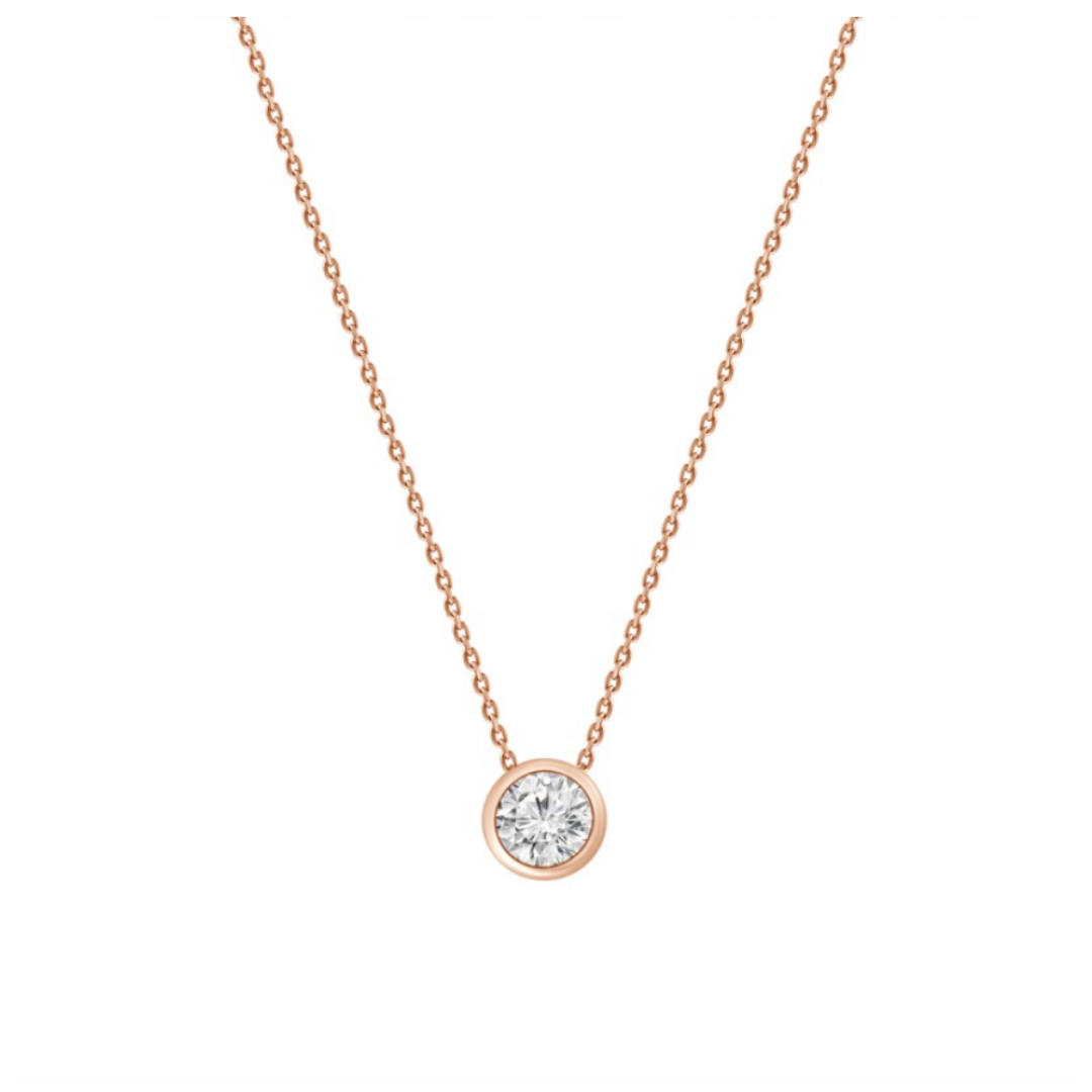 Single Diamond Bezel Necklace