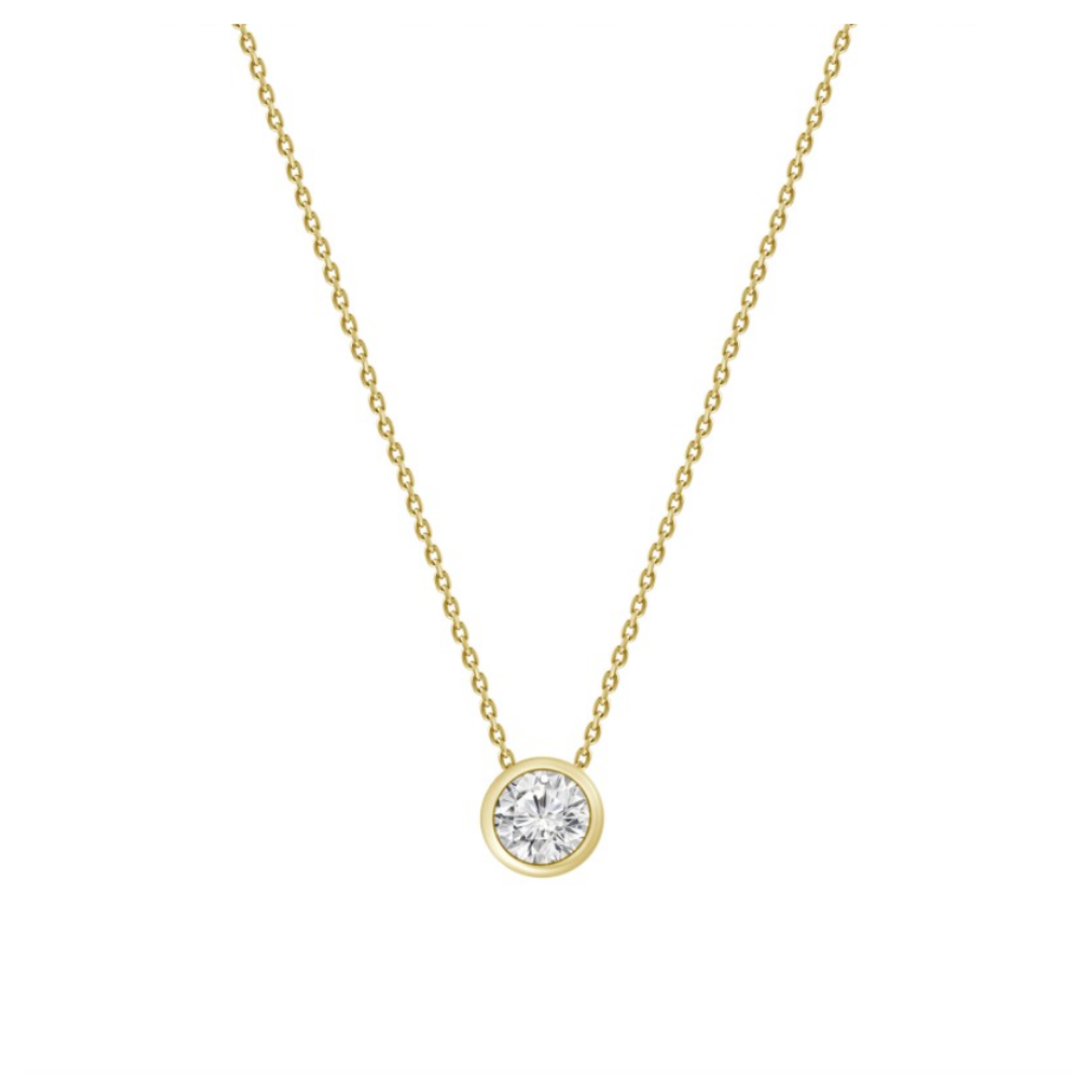 Single bezel set diamond necklace Clearance