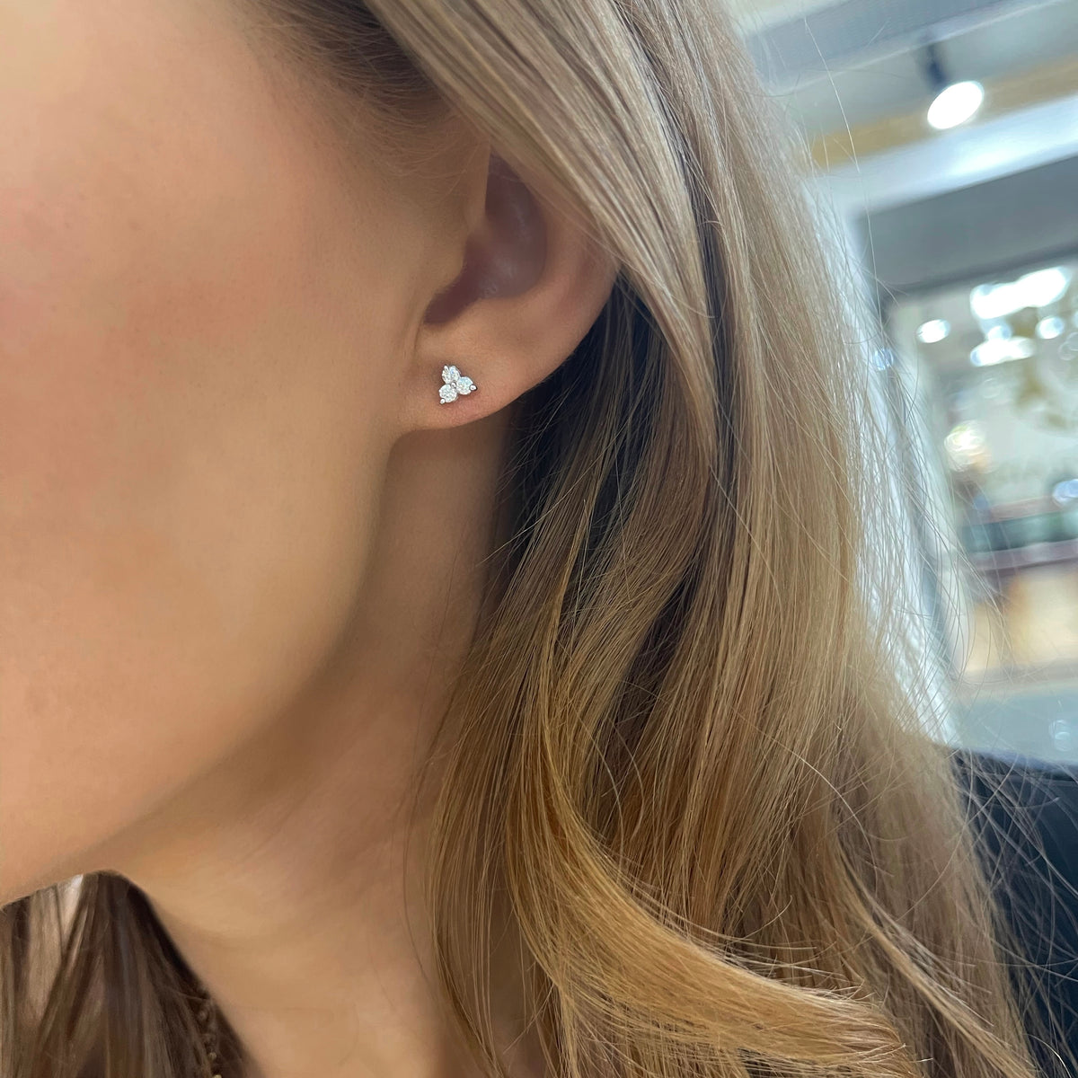 Trilogy Cluster Studs on Model