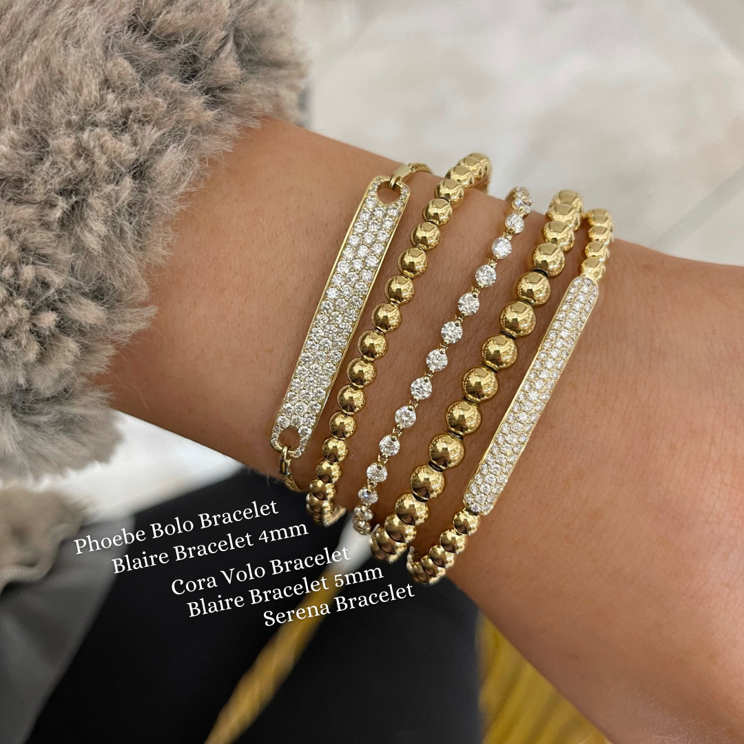 Blaire Beaded Stretch Bracelet (4mm) + Wrist stack