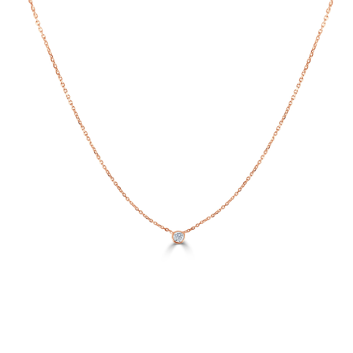 Annabelle Tiny Single Diamond Pendant Necklace WG