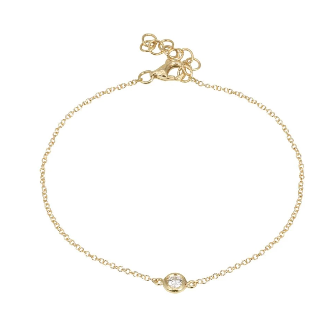 Annabelle Tiny Single Diamond Pendant Bracelet RWFJ