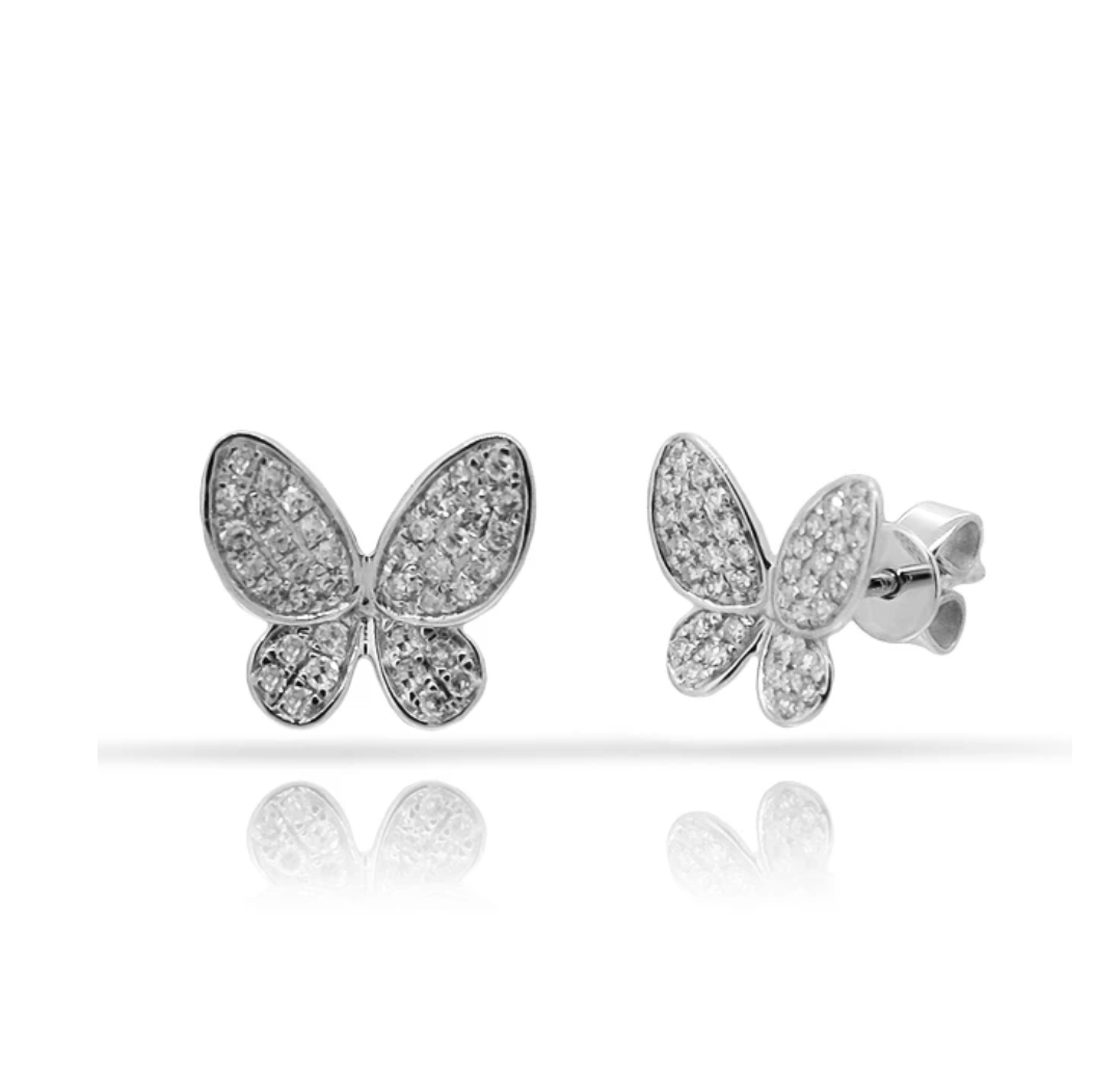 Paloma Butterfly Diamond Stud Earrings