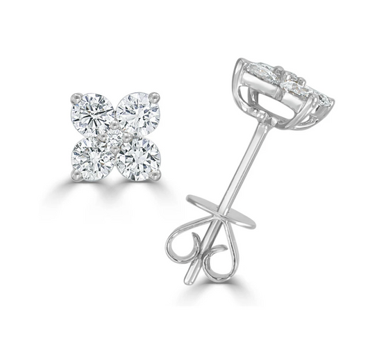 Morgan Diamond Cluster Stud Earrings