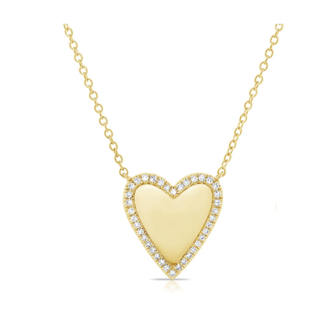Gold heart 2025 necklace 14k