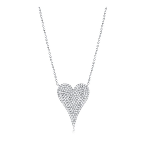 Electric Love Pave Diamond Heart Necklace