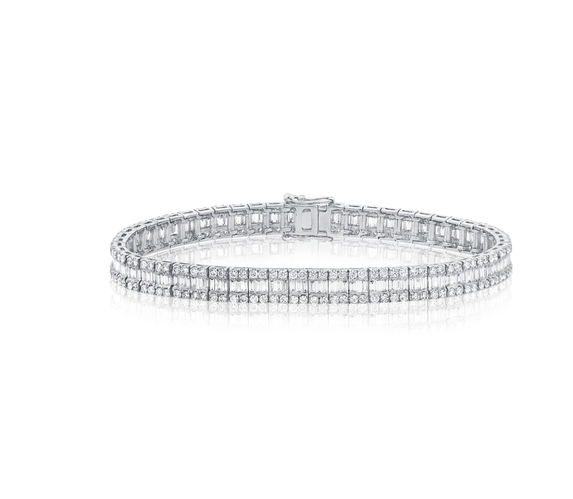 Baguette cut diamond tennis bracelet Clearance
