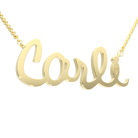Custom Handwritten Gold Name Necklace