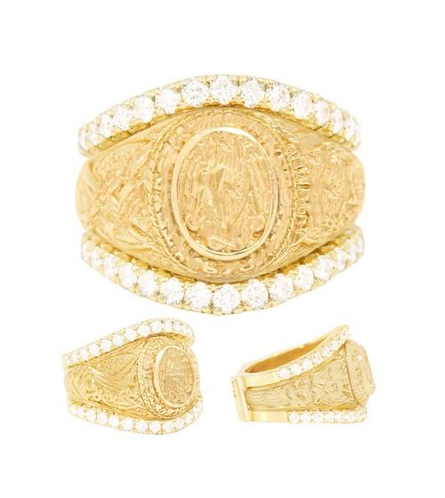 Yellow Gold Queen Bee Collegiate Ring Guard