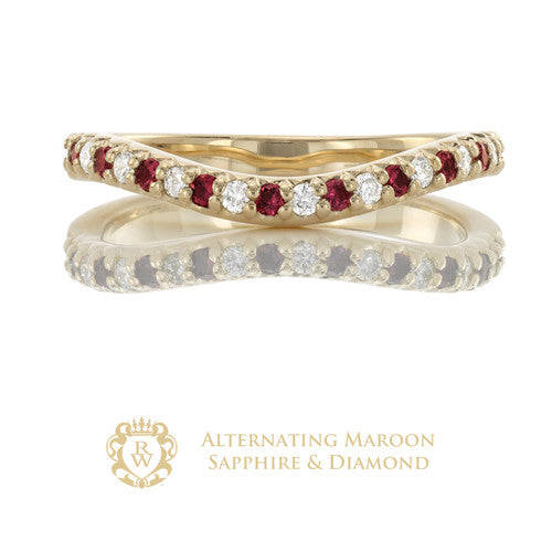 Alternating Maroon Sapphire & Diamond Enhancer