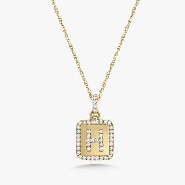 Diamond Baguette Initial Mini Letters Pendant Necklace – AriJah's BOX