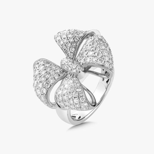 Little Martha May Pave Diamond Bow Cocktail Ring 2.13 ctw