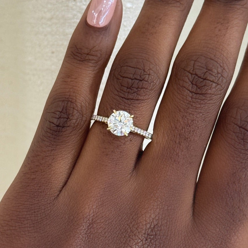 1.40ct Natural Round Brilliant Diamond in a Pavé Cathedral
