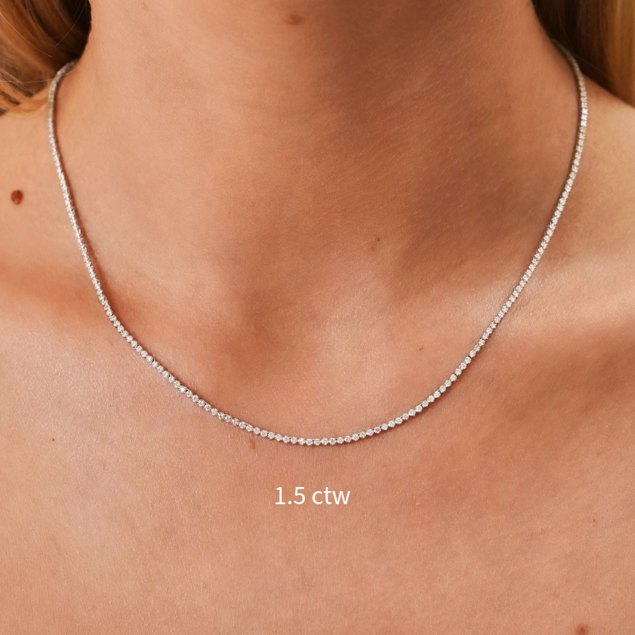 Buttercup Scalloped Diamond Tennis Necklaces