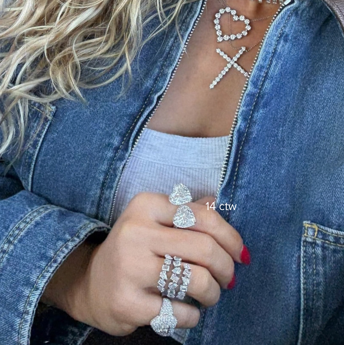 Lab Grown Toi et Moi Heart Diamond Ring