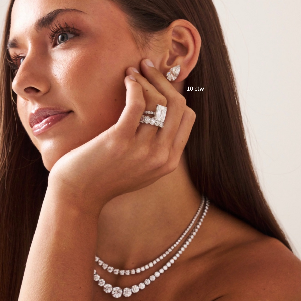 Guinevere Graduated Diamond Riviera Tennis Necklace 26.14 ctw