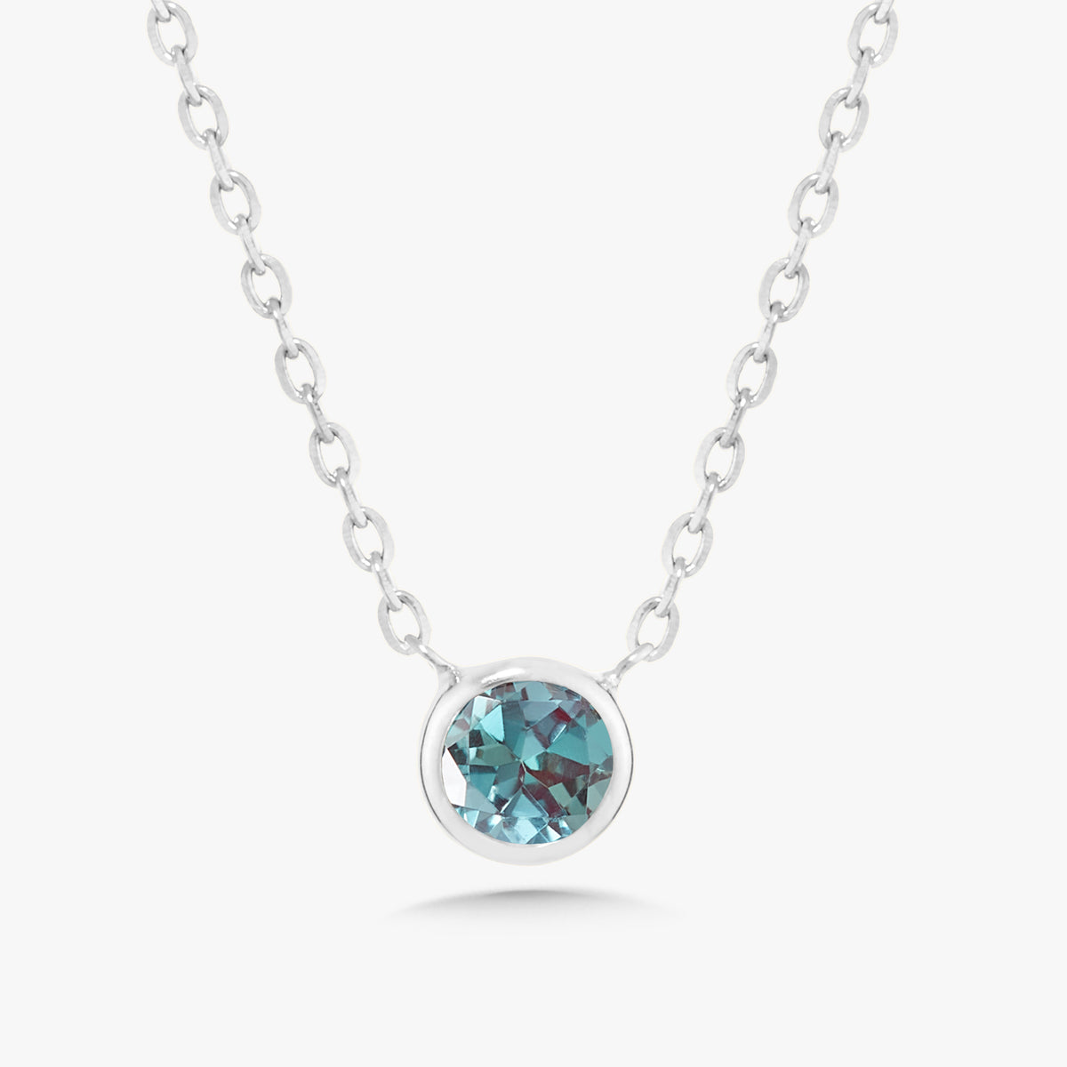 Single Bezel Birthstone Affixed Necklace