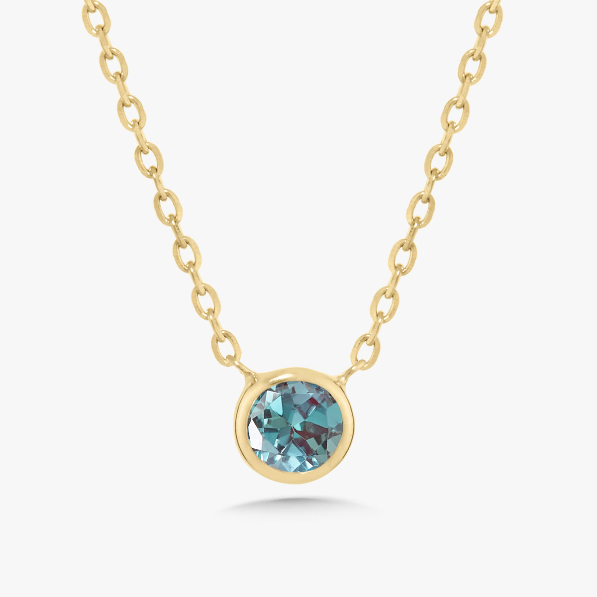 Single Bezel Birthstone Affixed Necklace