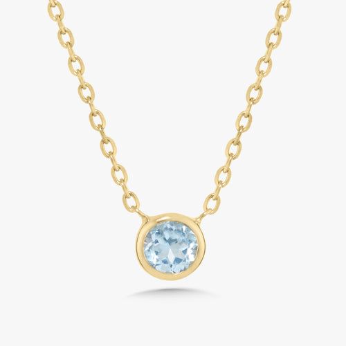 Single Bezel Birthstone Affixed Necklace