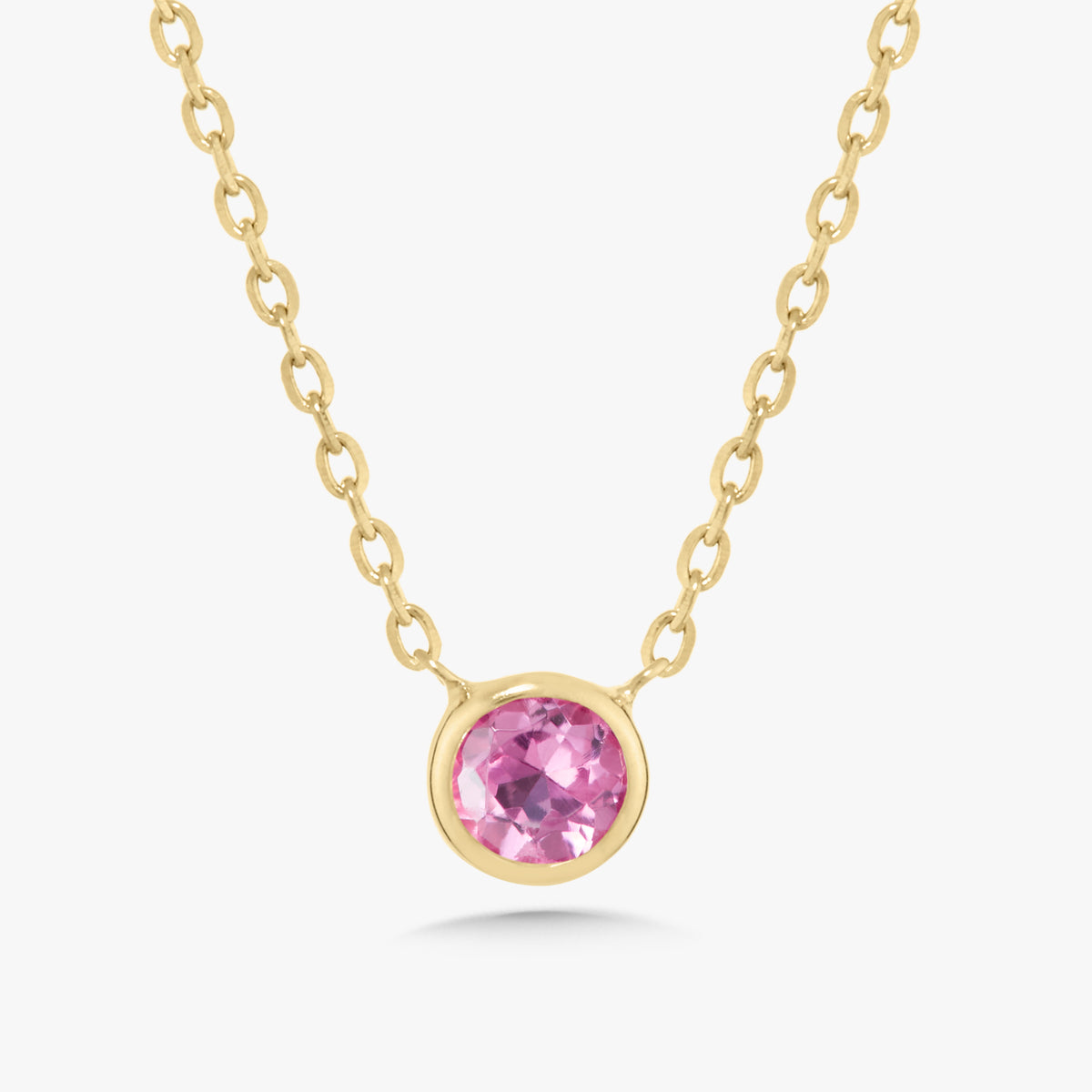 Single Bezel Birthstone Affixed Necklace