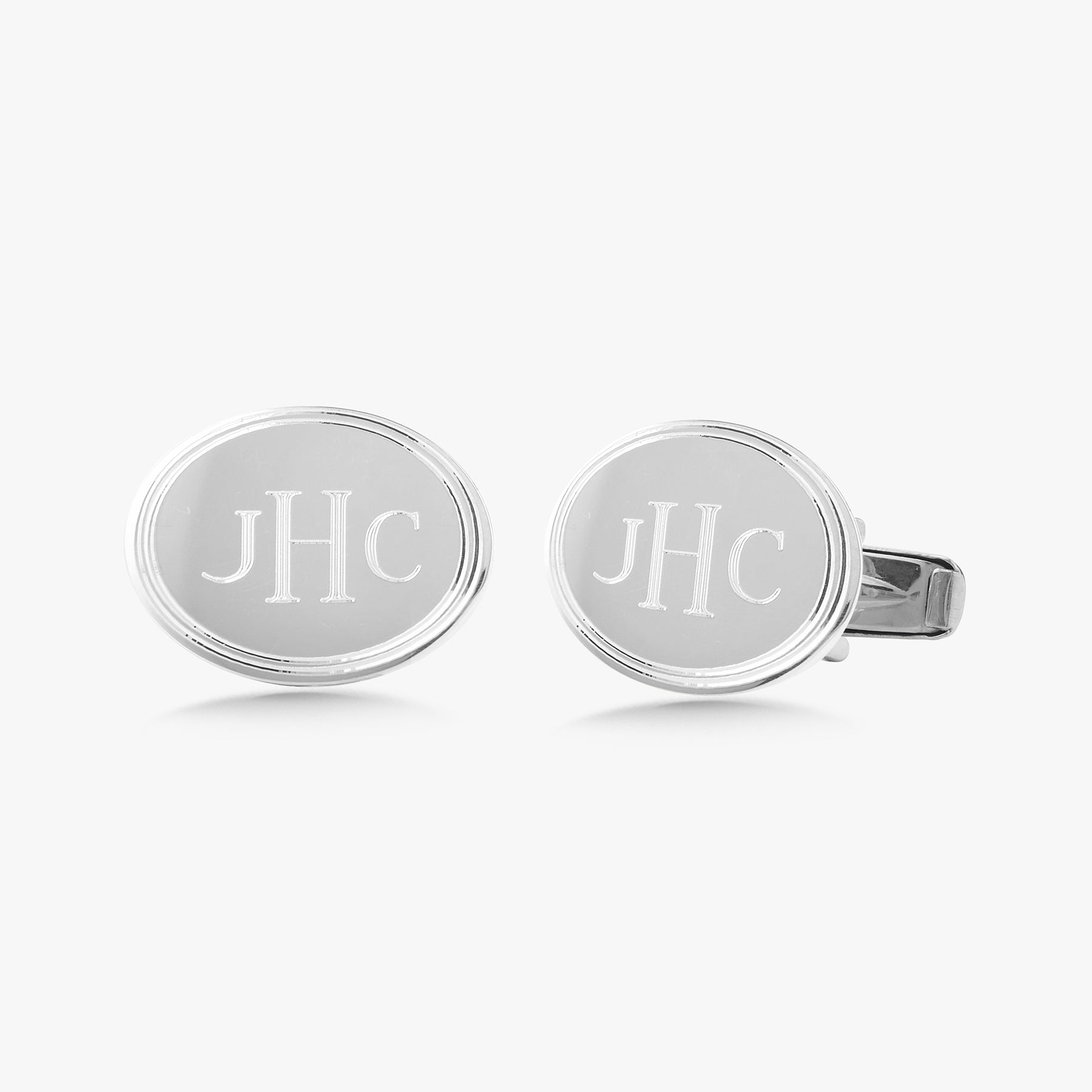 Double initial cufflinks on sale silver