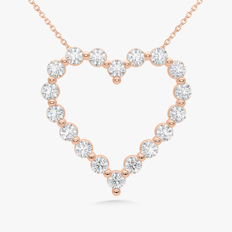 Midi Charlie Cloud® Floating Diamond Heart Necklace 2.16 ctw