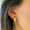 14k Two-Tone Polished Huggie Earrings 6mm