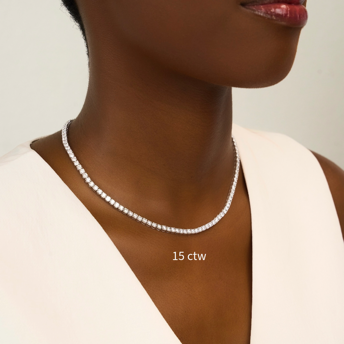 15 ctw tennis necklace lab grown