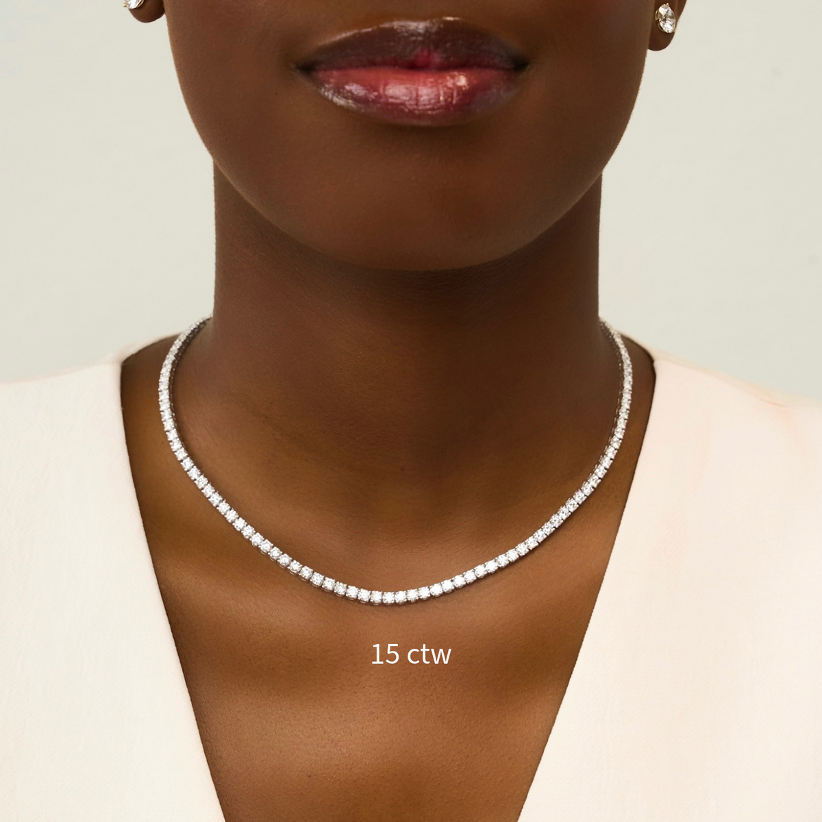 15 ctw tennis necklace lab grown