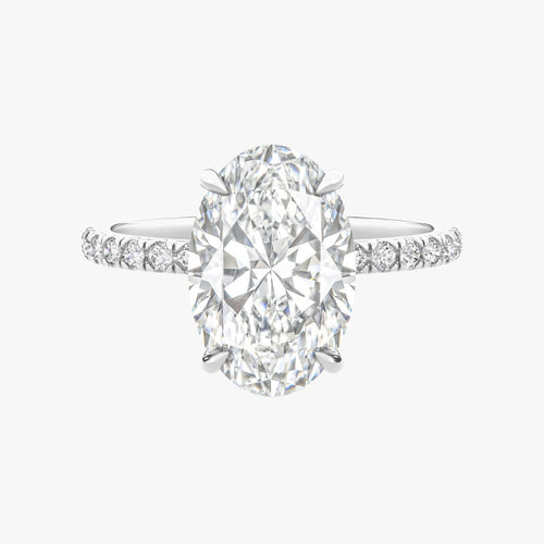 2.00 Natural Oval Cut Diamond In a Solitaire With Pavé