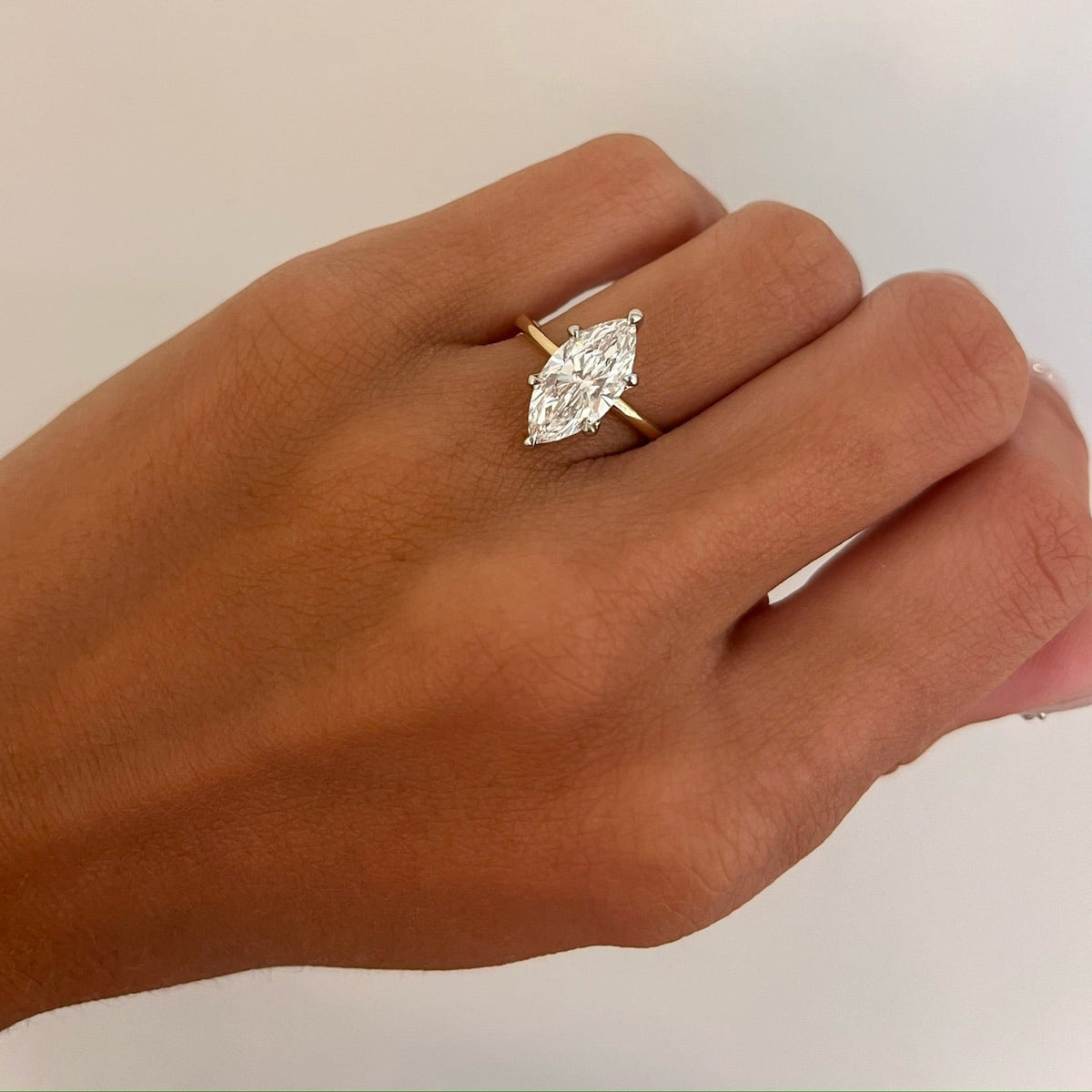 2.27ct Lab Grown Marquise Diamond in a Solitaire Setting