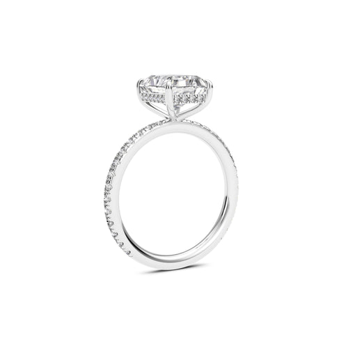2.50ct Radiant Natural Diamond Solitaire with Pavé
