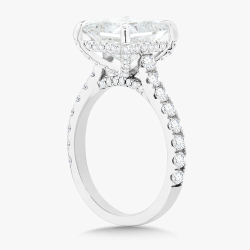 3.48ct Lab Grown Princess Cut Diamond in a Pavé Cathedral