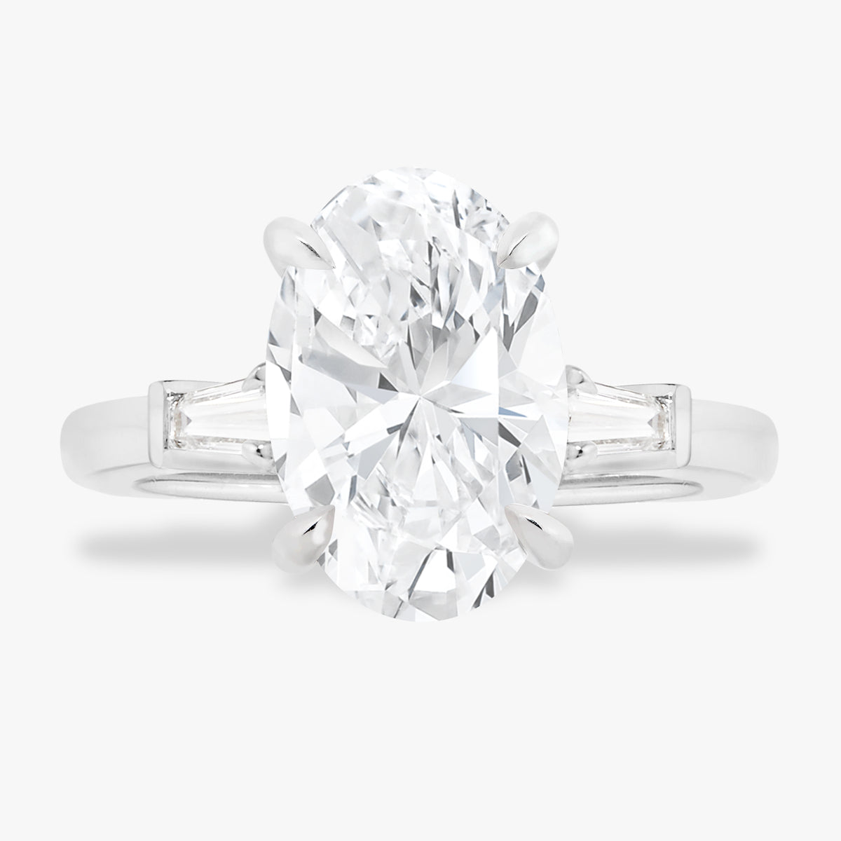 Oval Cut Carat Baguette Diamond Ring Oval Lab Grown Diamond