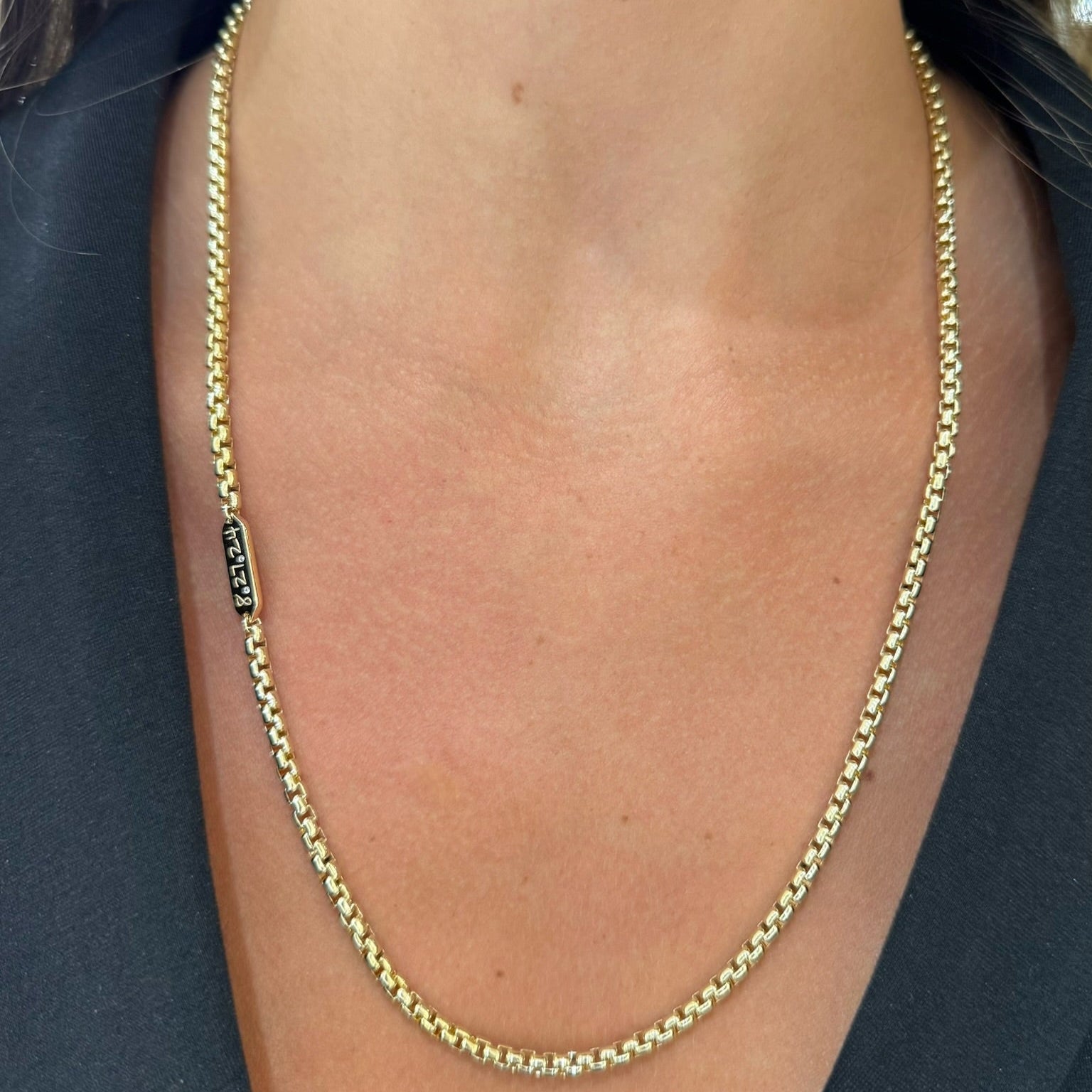 Round Box 14K Gold Box Chain 16 In 14k Yellow Gold Round Box Chain