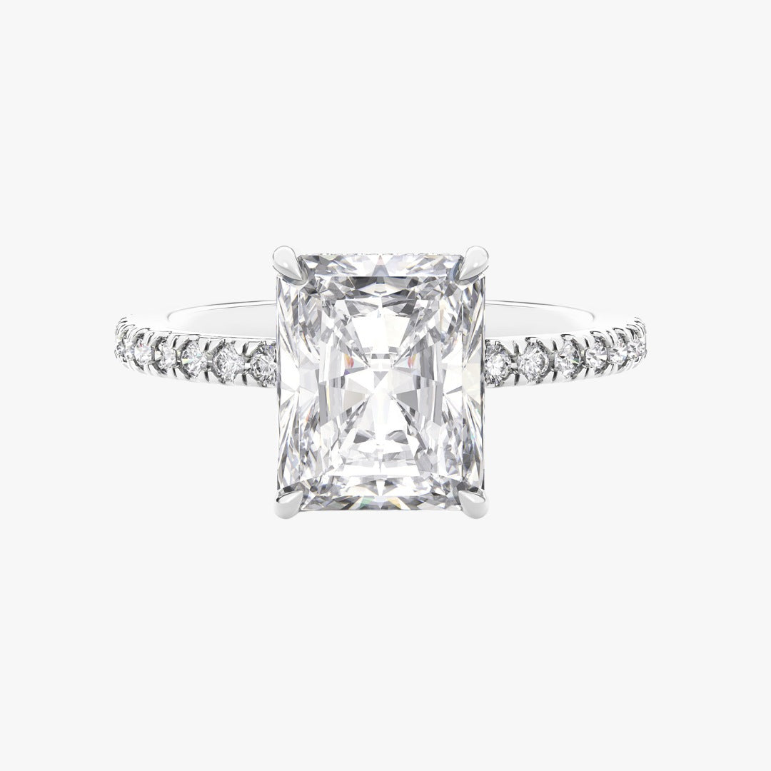 2.50ct Radiant Natural Diamond Solitaire with Pavé