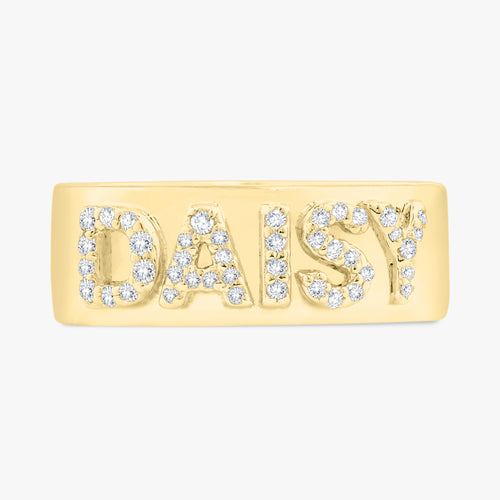 Custom 3D Diamond Solid Gold Cigar Band