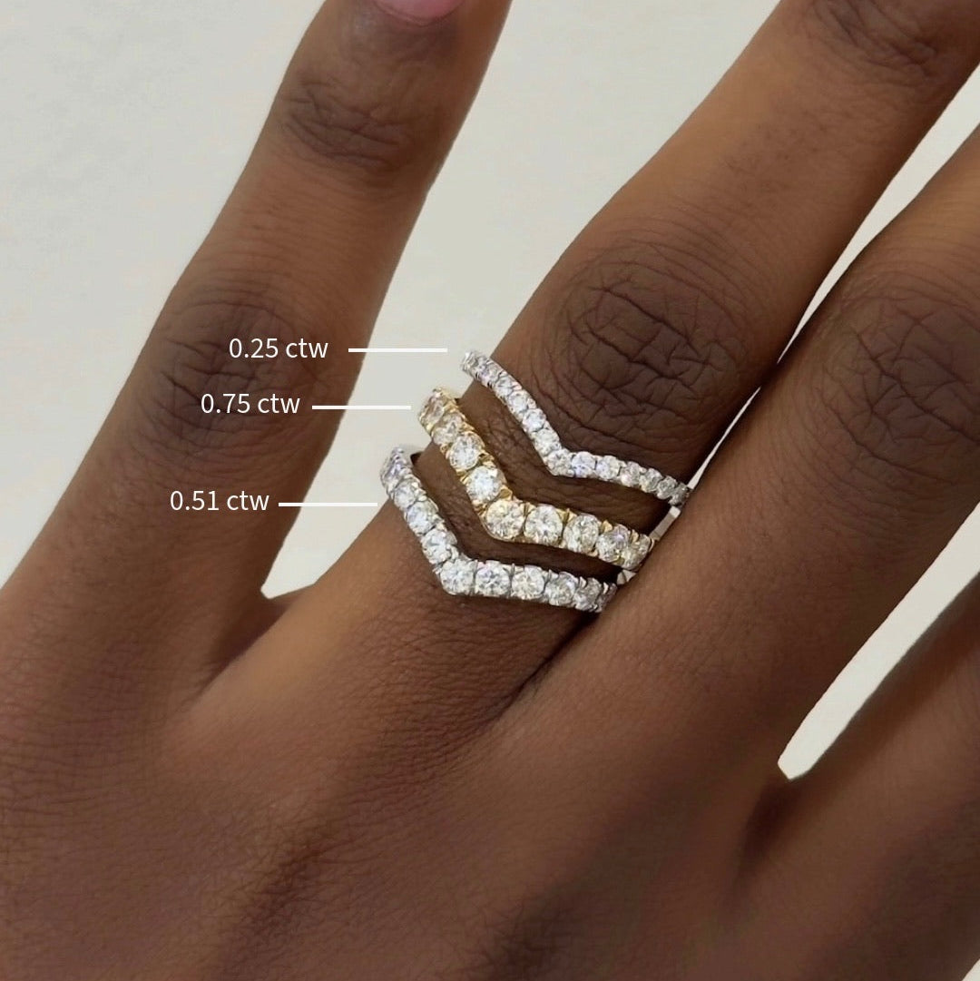 Ava Single V Diamond Band