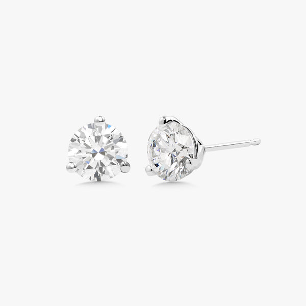 Modern Pear Cut Diamond Stud Earrings in 14k White Gold - Filigree Jewelers