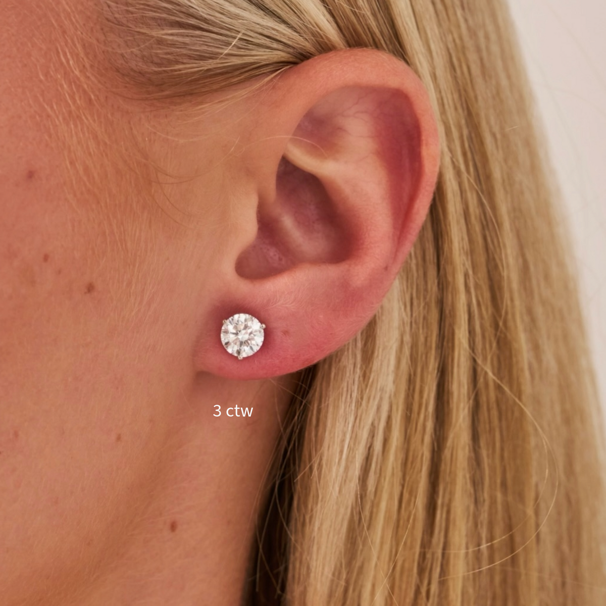 3 ctw diamond stud earrings
