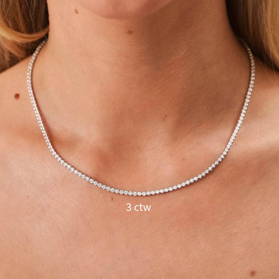 Buttercup Scalloped Diamond Tennis Necklaces