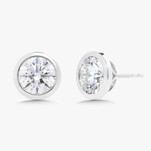 Lab Grown Round Brilliant Cut Bezel Set Diamond Studs
