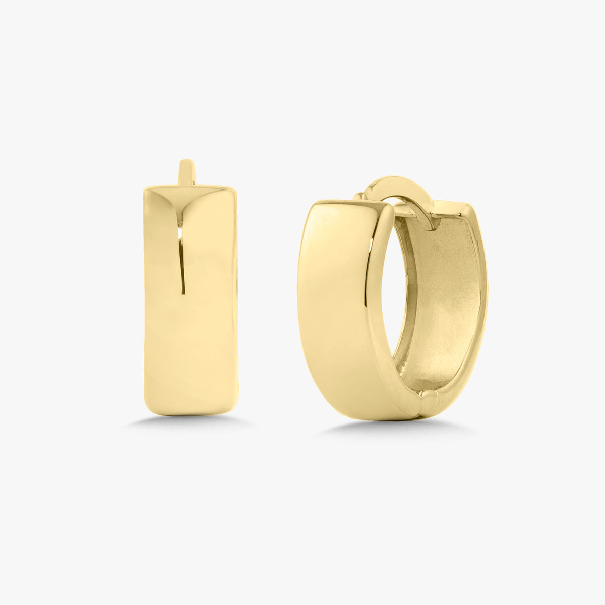 14k Yellow Gold Polished Huggie Earrings 4mm & 6mm