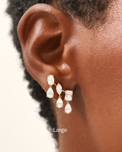 McKinsey Multi Mixed Shape Diamond Dangle Ear Climbers