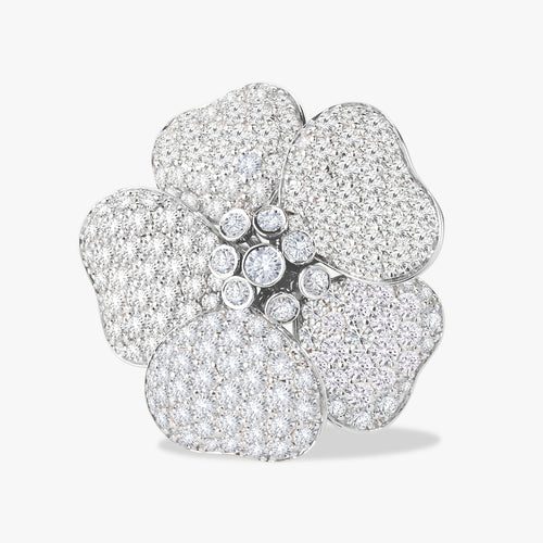 Magnolia Pave Diamond Flower Ring 8.27 ctw
